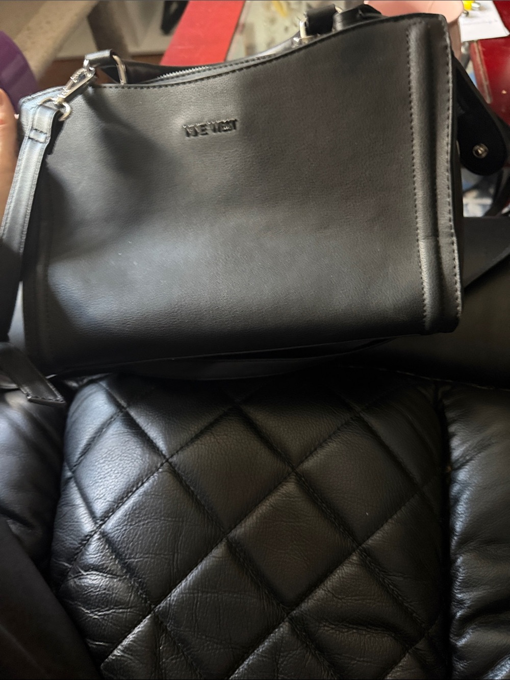 Black Leather Crossbody Bag - women's Shoulder Bag